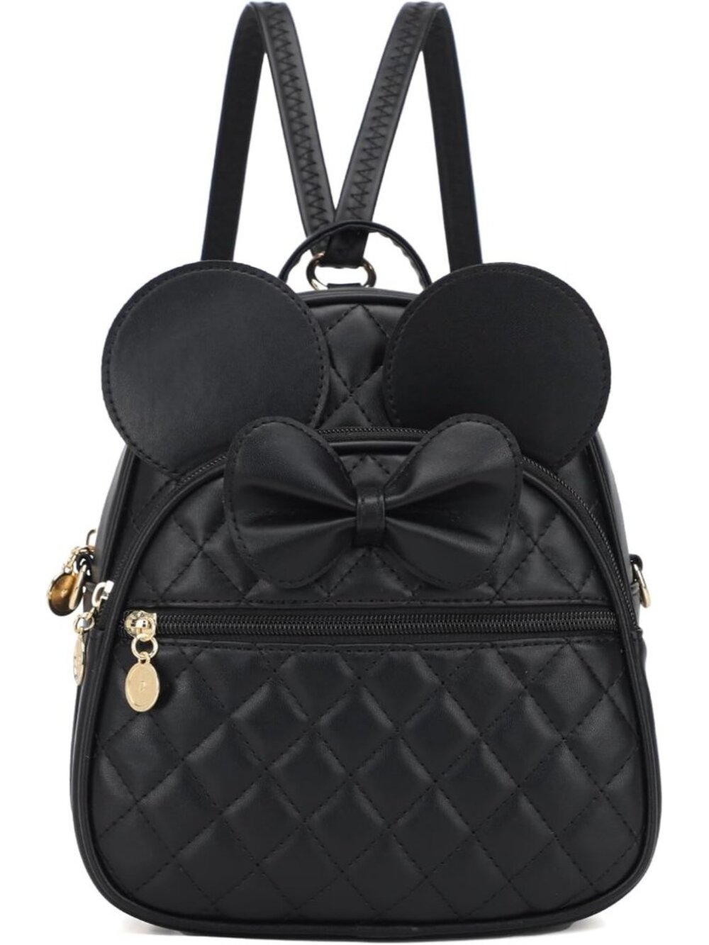 Women Girls Dx Black Mini Backpack Cute Bowknot Convertible Shoulder Bag